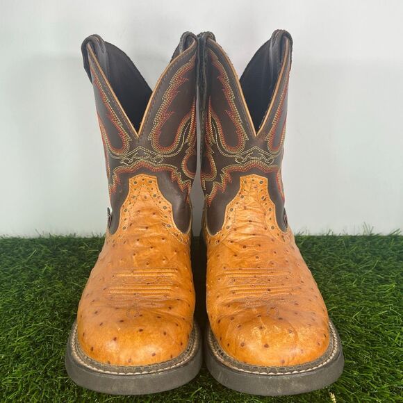 Justin Gypsy  Women’s L9900 Western Cowgirl Boots Ostrich Print US Size 7.5 - Picture 2 of 8